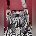 Marc Jacobs Bucket Snake Embossed Leather Crossbody Black White Gold Hardware Photo 2