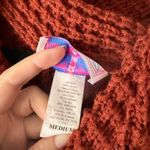 Panhandle  Western Rust Red Button‎ Cowl Neck Knit Sweater Medium Cowboy Chunky Photo 2