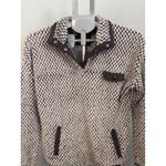 Simply Southern  Pullover Sherpa Fleece Gray Cream Textured Snap Neck Women's MED Photo 1