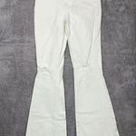 YMI Jeans YMI Women’s White Flare Jeans Size 5/27 Distressed Raw Hem Stretch Denim Photo 0