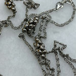 Vintage paper clip link chain with intermittent silver beaded clusters. 28” long Photo 0