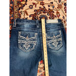 Rock Revival  Fay Easy Ankle Skinny Jeans 28 Embroidered Rhinestone Pockets Photo 10