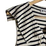 Rixo Antibes Navy White Striped Ribbed Knit Collared Sleeveless Midi Dress M Blue Size M Photo 7