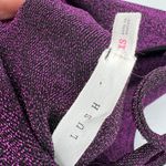 Lush Clothing Lush Purple Metallic Drape Neck Bodycon Dress Size XS NWOT Photo 6