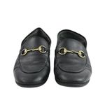 Gucci Women's Black Leather Horsebit Accent Slip On Loafers Flats 35 1/2 US 4.5 Photo 1
