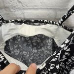 Swim Solutions Shirred Neck Blouson Tankini Top Size 10 Black White Dot Bra New Photo 4