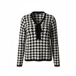 Brooks Brothers M Houndstooth Knit Sweater Long Sleeve Merino Wool Blend Preppy Photo 1