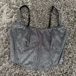 ASOS Design Fuller Bust Freyia Metallic Corset Top in Silver, Size 10 G/H Photo 2