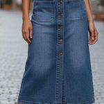 LoveGen Midi Jeans Skirt(Size 26) Blue Photo 0