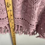 Torrid 1X Pink Crochet Knit Fringe Hem Cotton Sweater Boho Costal Cowgirl Layer Photo 4