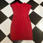 Escada Dress Darla Cherry Red Cerise Cherry Color Lacquer Gathered Detail US 8 Photo 2