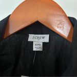 J.Crew Smocked Shirt Dress Mini Black Button Front Poplin Cotton NWT Size XXS Photo 3