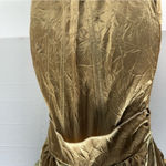 Vintage Babydoll Lace Trim Back Tie Cami Gold Size M Photo 6