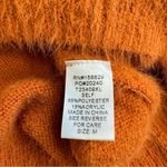 White Birch Women's Oversized Fit Fuzzy V Neck Sweater Burnt Orange M Med Medium Photo 9