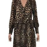 Veronica M NWT Womens Brown Animal Print Smocked Waist A Line Dress Size XS Photo 0