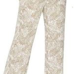 Cali 1850 SMALL NEW  Women's Beige Palm Leaf Linen Blend Pant Photo 1