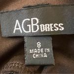 VTG AGB Dress Brown Blue Floral Sparkle Fairycore Y2K Size 8 Flapper Photo 5