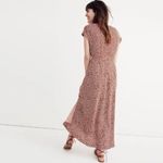 Madewell  Woodblock Floral V-Neck Front Slits Maxi‎ Dress Brown Cream Size 2 Photo 6