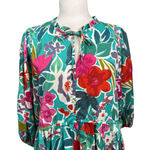 Umgee  Floral Long Sleeve Babydoll Tunic Top Size Medium Boho Peasant Photo 1