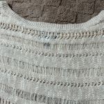 American Eagle  Outfitters Crochet Woven Tassel Fringe Boho Top Oatmeal S Photo 8