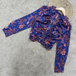 Free People Women’s I Got You Floral Long Sleeve Top Boho Festival Royal Combo S Photo 6