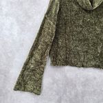 Charlotte Russe Charlotte Ruse Green Turtleneck Crop Chenille Flare Sleeve Y2K VTG Sweater Small Photo 3