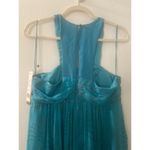 Nicole Miller  Designer Maxi Dress Teal Green Gold Beaded Gown Size 10 NWT Photo 3
