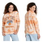 Hybrid Apparel New York Knicks Official NBA XL Orange White Tie Dye Pullover Sweatshirt NWT Photo 1