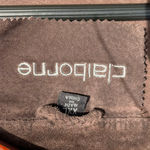 Liz Claiborne Vintage Genuine Suede Leather Dark Brown Oversized Shirt Jacket Western Cowgirl Photo 7