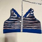 Nike  Blue Black Pink White Striped Dri-Fit Sports Bra Size Medium NWOT‎ Photo 3