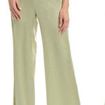 Vince NWT Satin Bias Green High Waisted Wide Leg Crinkle Texture Pants Large Photo 0