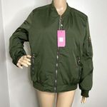 Army Green Quilted Windbreaker Zip Up Jacket Size undefined Photo 0