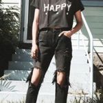 One Teaspoon Freebird High Waist Distressed Black Raw Hem Jeans Size 26 Photo 0