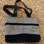 Talbots  Black and White Herringbone Tote with Structured Design Photo 3