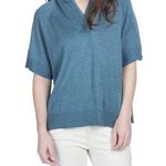 Lilla P Hooded Short Sleeve Blue Pullover Size S Photo 0