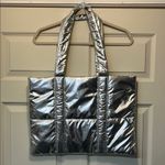 Bath & Body Works NEW Silver Quilted Puffer Tote Bag NWT Photo 2
