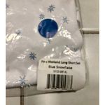 Lake Pajamas Pima Weekend Long Short Set Blue Snowflake XL New NWT Photo 2