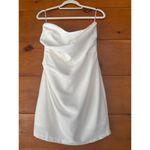Lulus  Festive Occasion White Ruched Strapless Bodycon Mini Dress Classy Size L Photo 3