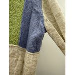 Icelandic Design Clare Patchwork Cardigan Women's Medium Button Knit Sweater Brown Photo 4