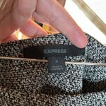 EXPRESS  Black White Tweed w/ Satin Sash Flare Skater Skirt Size 0 Photo 1