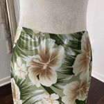 XXI Early 2000's Khaki Green Tan Hawaiian Hawaii Flower Floral Midi Skirt L Size L Photo 4