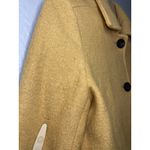 Land's End Jacket Womens 4P Wool Blend Mustard Yellow Gold Button Blazer Suit Photo 5