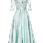Missacc Mint Green Cocktail Lace Midi Dress Size 2 Photo 1
