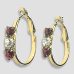 Vintage Hoop Earrings Romantic Three Heart Photo 0