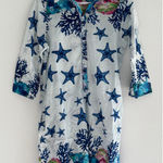 Antica Sartoria by Giacomo Cinque Womens S/M Cotton Starfish Swim Coverup Dress White Photo 0