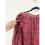 Ulla Johnson Medine Red Patterned Ruffle Silk Blouse US 6 Photo 7