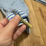 Michael Kors  | Blue White Striped Cold Shoulder Ruched Zipper Long Sleeve, XS Photo 4