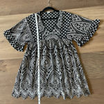 Akemi + Kin Anthropologie Brooke Eyelet Swing Dress by  Black Embroidered SZ 0 Photo 10