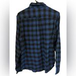 Denim & Flower  black/blue flannel‎ button down sz medium Photo 3