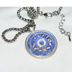 Source Unknown NWOT Blue Royal Lion Zodiac Horoscope Pendant Stainless Steel 22" Chain Necklace Photo 2